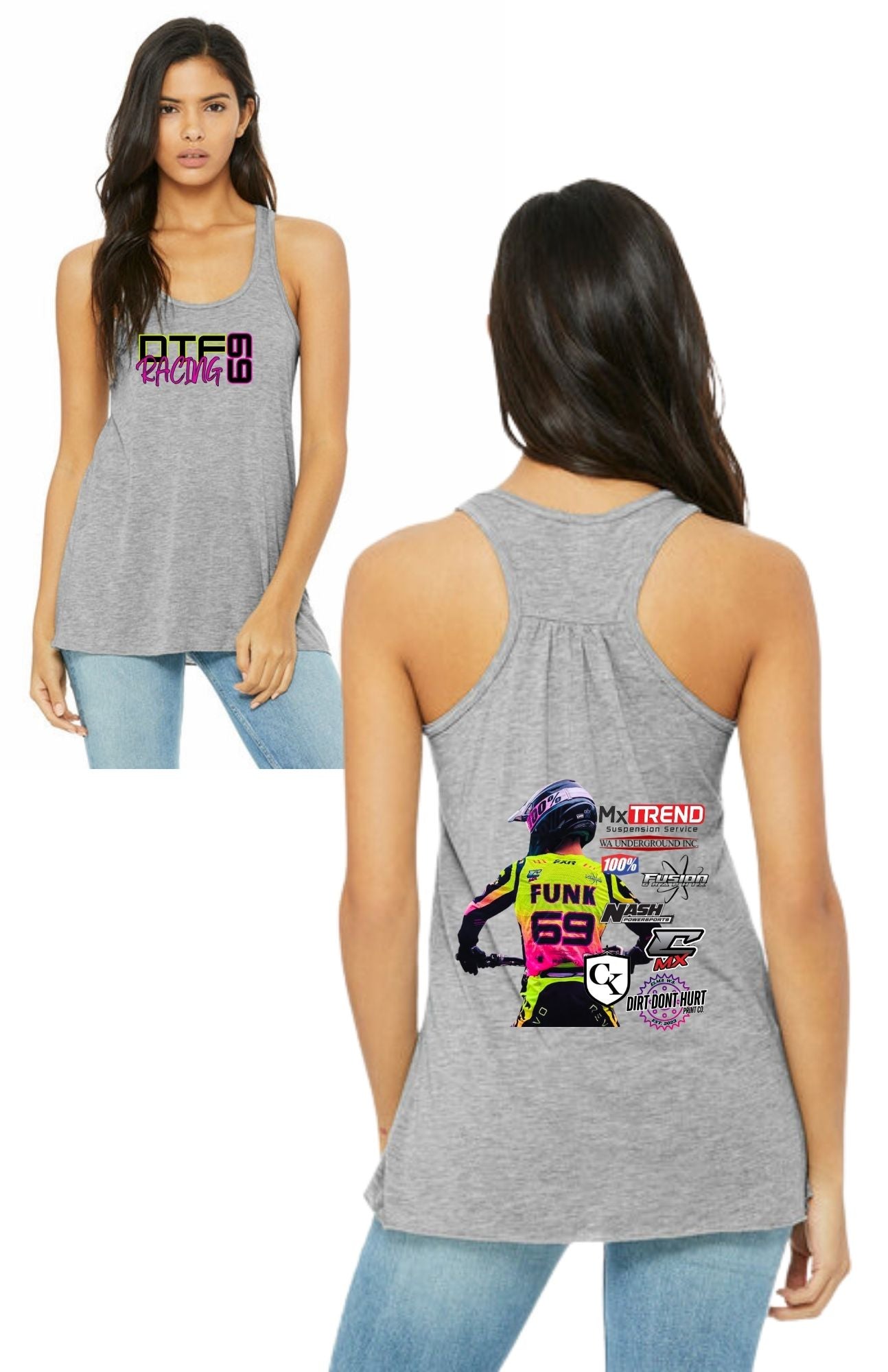 DTF Color- Women's Racer Back Tank