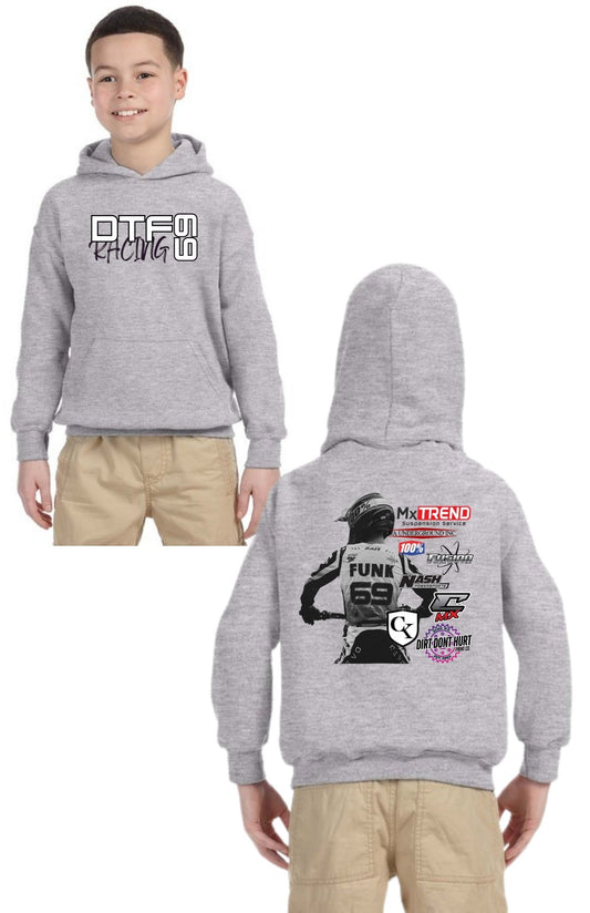 DTF Black and Gray- YOUTH Hoodie